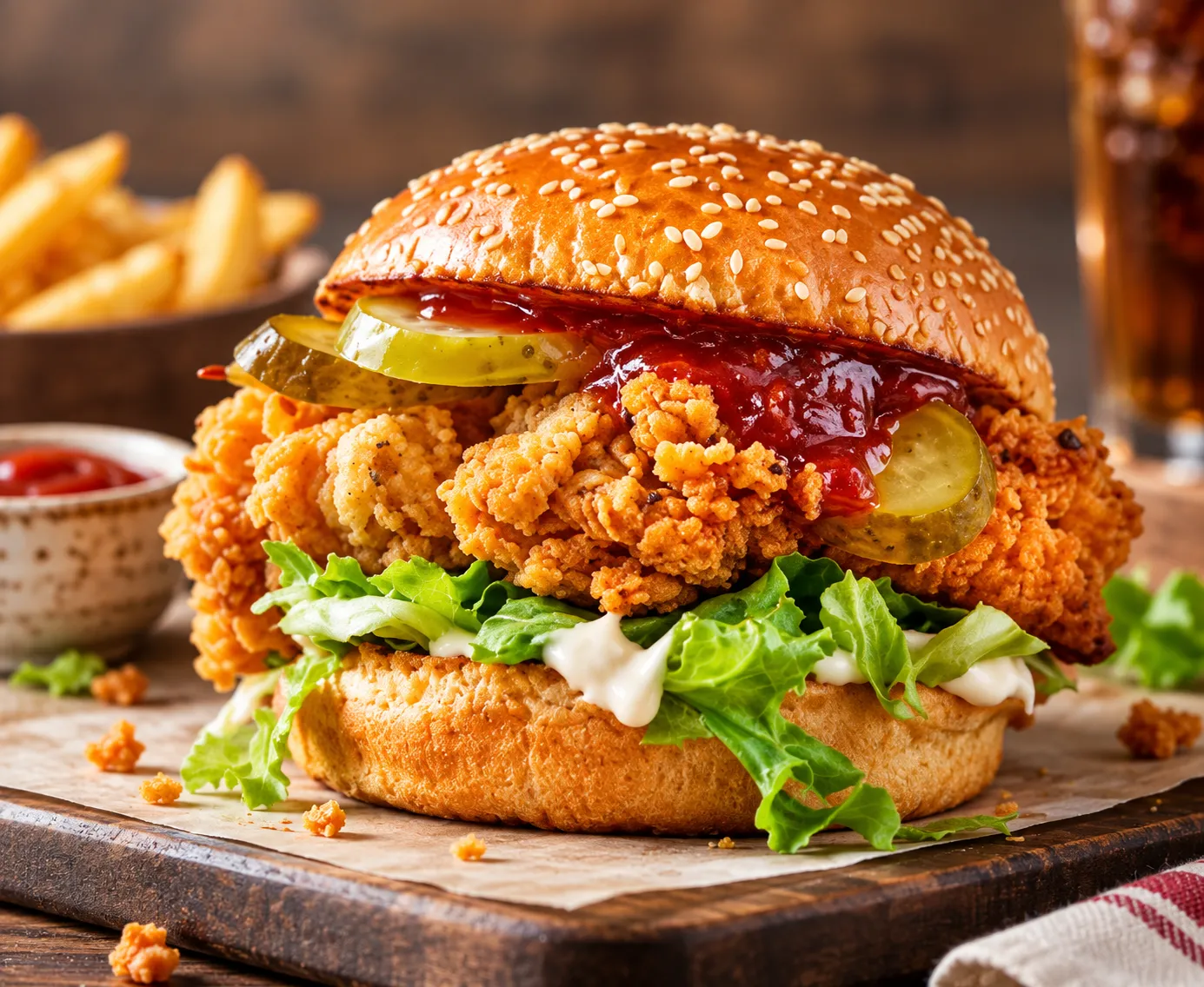 Best crispy chicken burger in Edmonton, AB at Cravings And Delight